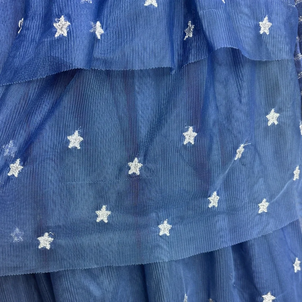 Mini Boden Blue Striped Star Tulle Dress Girls 10
